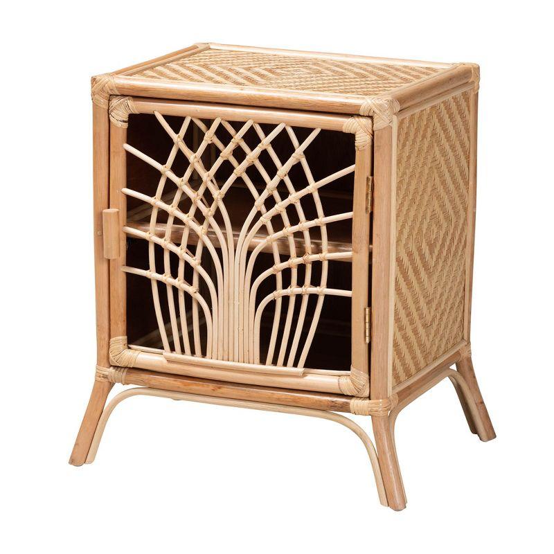 Danna Natural Brown Rattan Bohemian Night Table