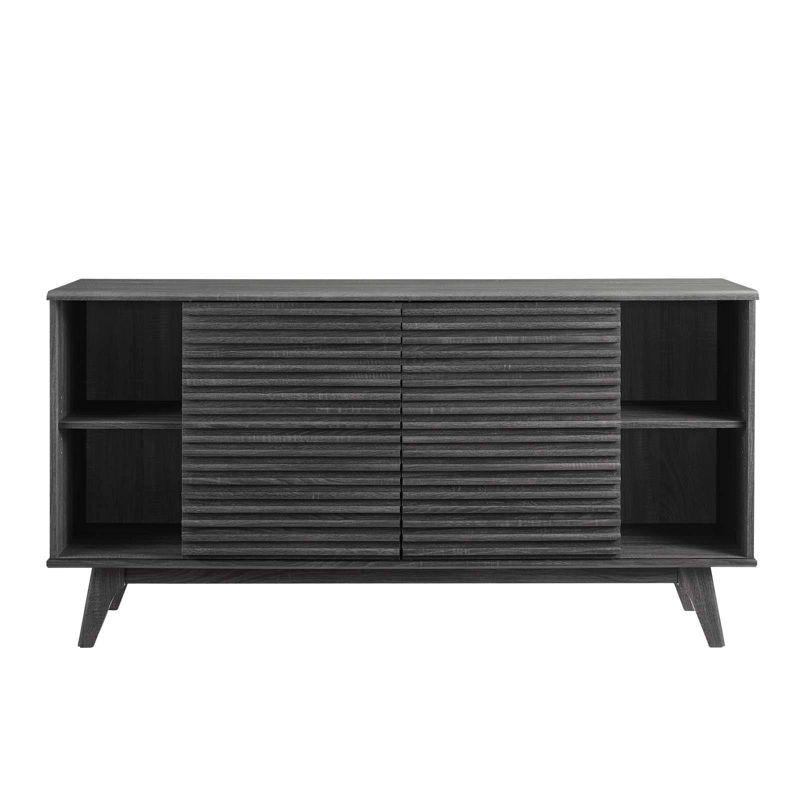 63" Render Sideboard Buffet Table or TV Stand Charcoal - Modway: Mid-Century Modern, Media Storage