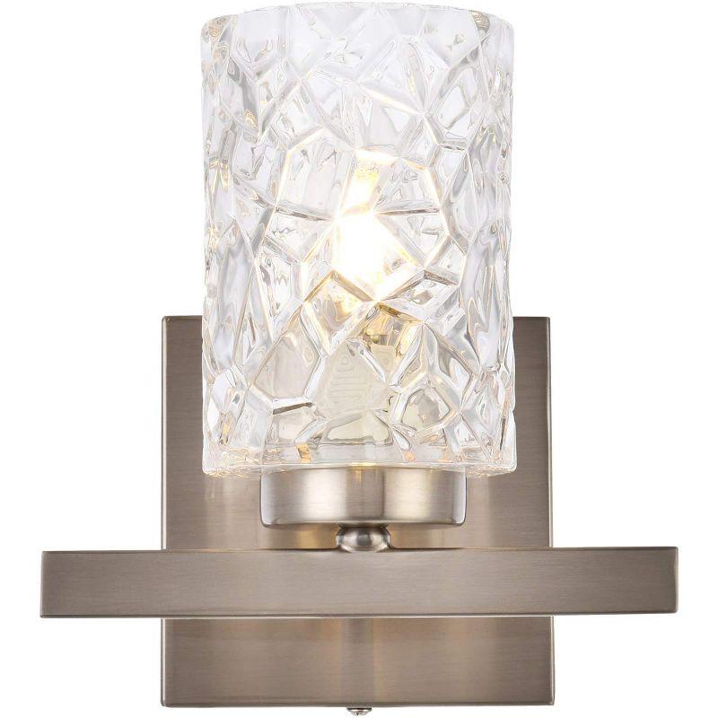 Elegant Lighting Cassie 1 light bath sconce in satin nickel with clear shade