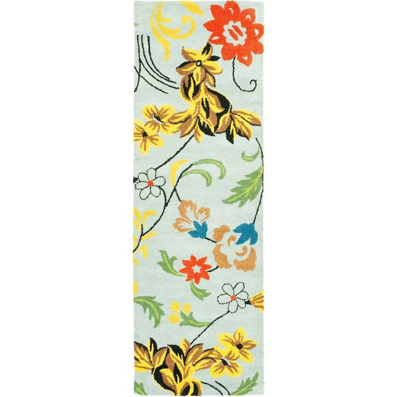 Soho SOH736 Hand Tufted Runner Contemporary Runner Rug - Blue - 2' 6" X 8' - Safavieh.