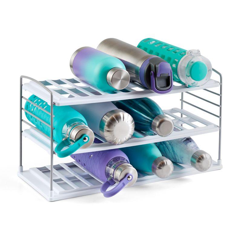 Clear Adjustable 3-Shelf Water Bottle Organizer