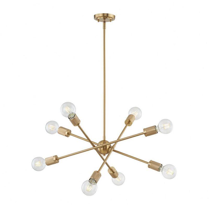 Burnished Brass 8-Light Sputnik Chandelier