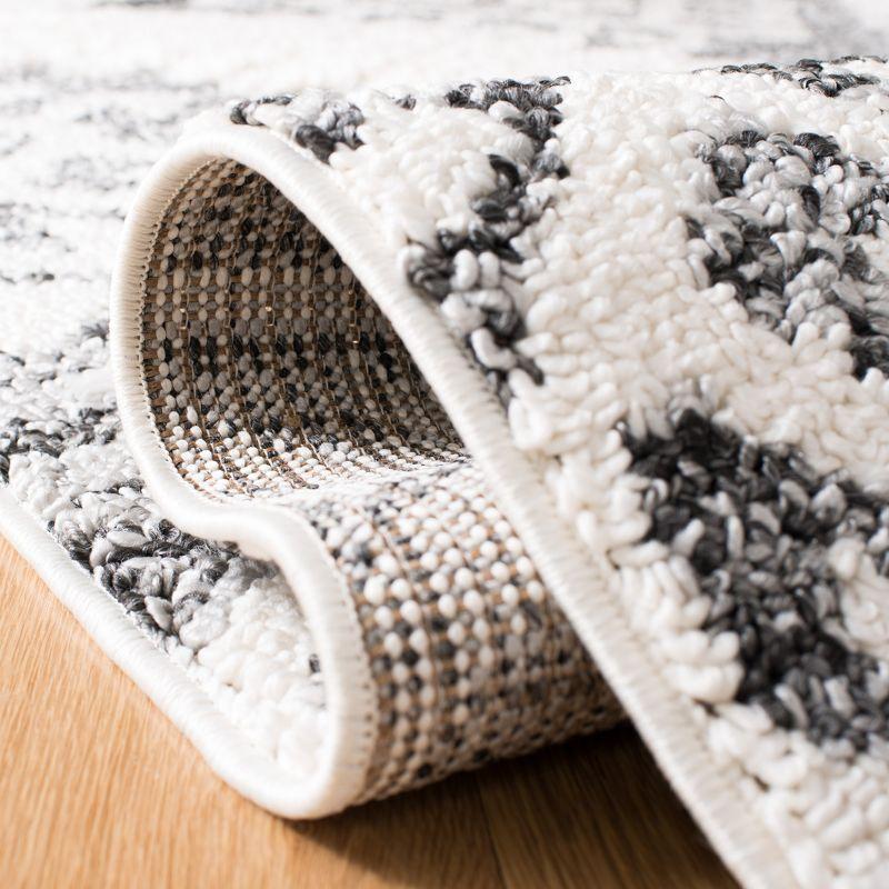 Moroccan Tassel Shag MTS652 Power Loomed Indoor Area Rug - Ivory/Grey - 5'3"x7'6" - Safavieh