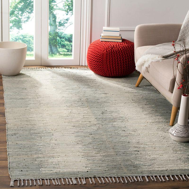 Coastal Breeze Gray 8' x 10' Hand-Woven Cotton & Wool Rug