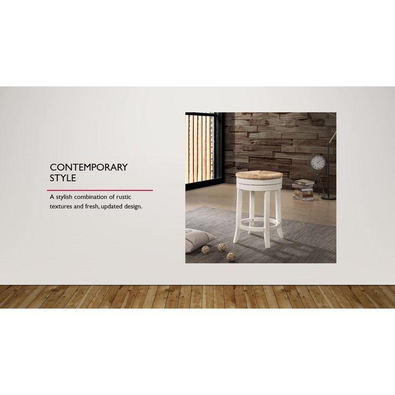 Carolina Living 24" Leif Swivel Rush Seat Counter Height Barstool Weathered Gray: Solid Wood, Indoor Use
