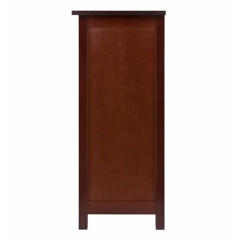 30" 3 Tier Milan Storage Shelf or Bookshelf Long Walnut - Winsome: Fixed Shelves, Wood Composite