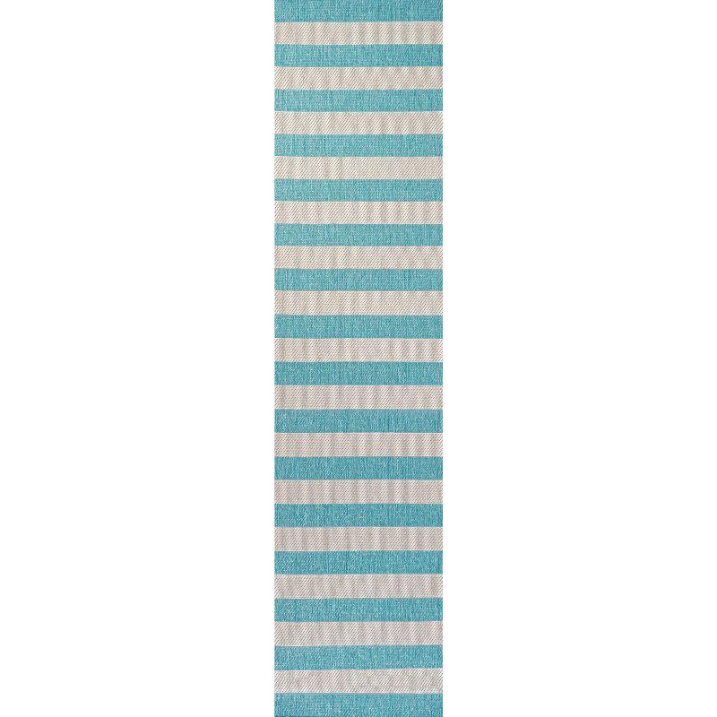 Negril Two-Tone Wide Stripe Indoor/Outdoor Area Rug - JONATHAN Y