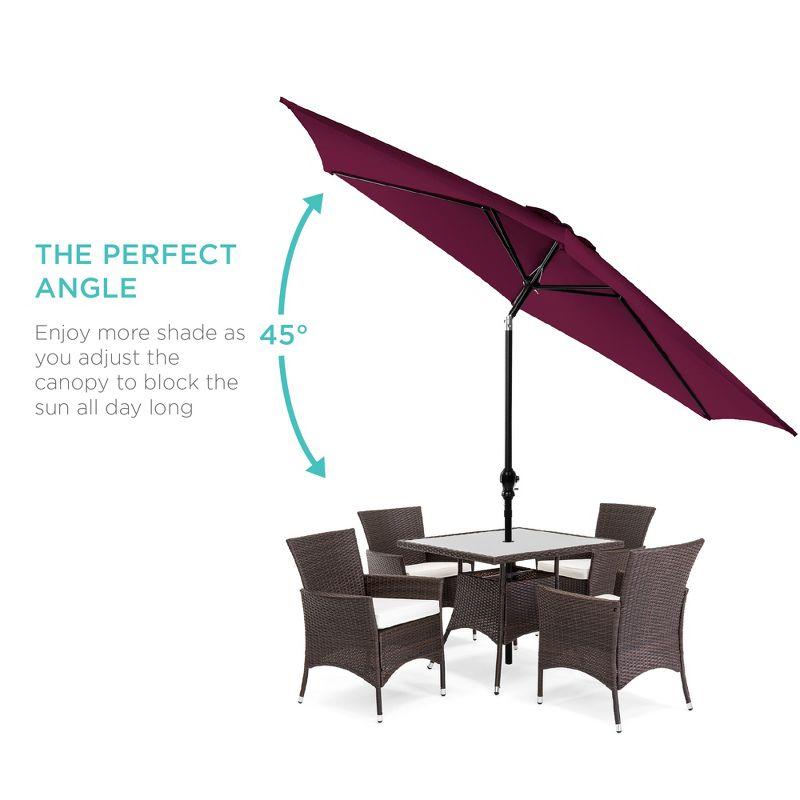 Best Choice Products 10ft Outdoor Steel Market Patio Umbrella w/ Crank, Tilt Push Button, 6 Ribs