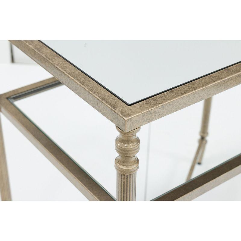 Signature Design by Ashley Cloverty Glass End Table. Gold