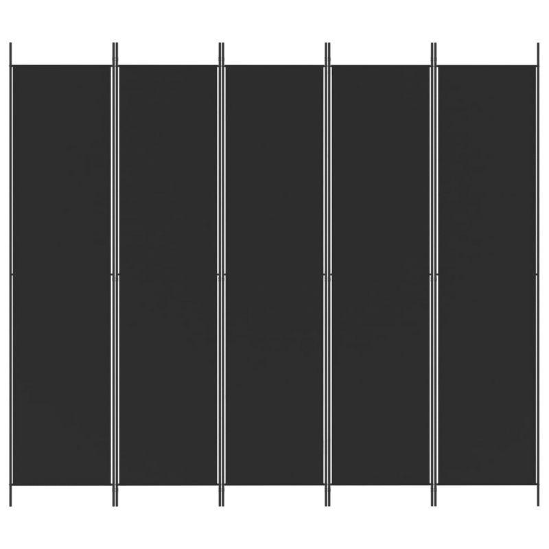 vidaXL 5-Panel Room Divider Black 98.4"x86.6" Fabric