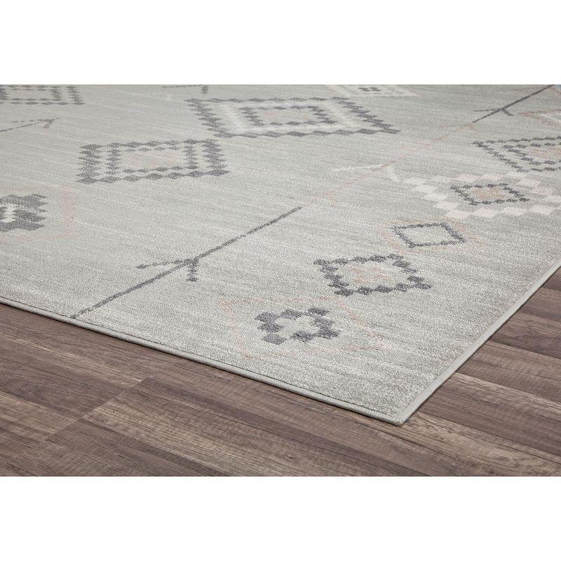 Bodrum Tribal Native Fog Area Rug