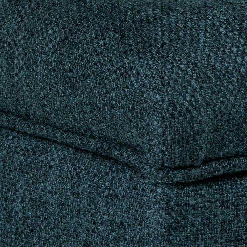 Cocktail Storage Bench Navy - HomePop: Upholstered, Tufted, Wood Base, Honey Oak Finish