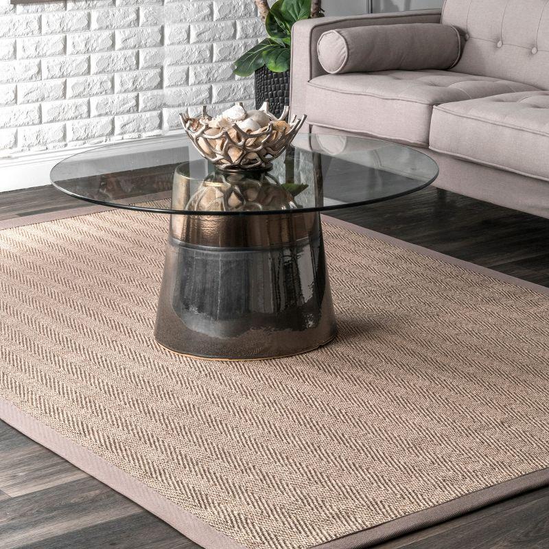 Handmade Karina Square Sisal Area Rug, 6' x 9', Khaki