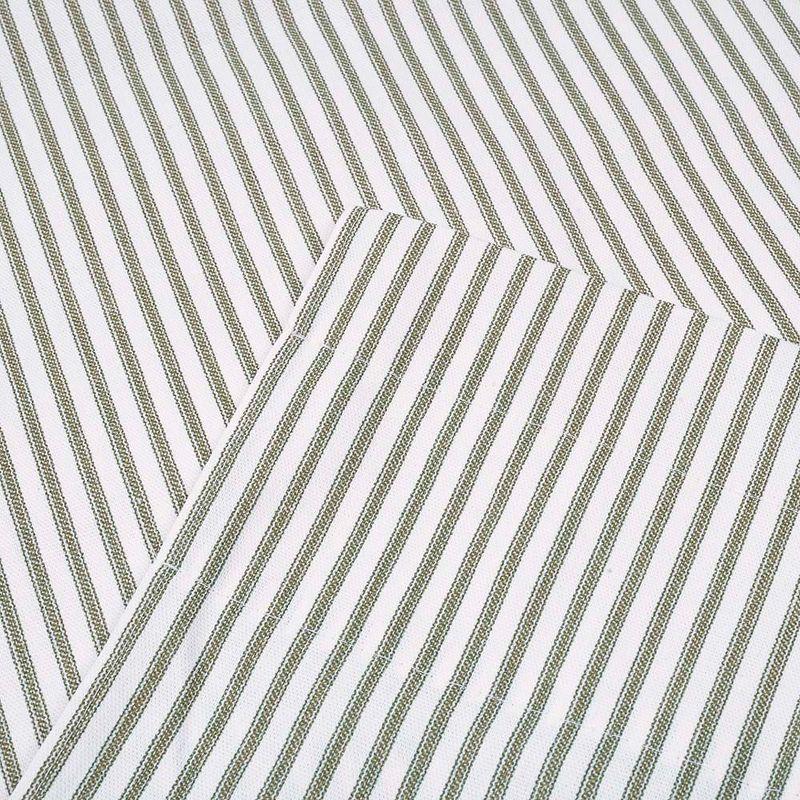 Ellis Curtain Plaza Classic Ticking Stripe Printed 3" Rod Pocket Double Layer Bradford Valance 58" x 15" Sage