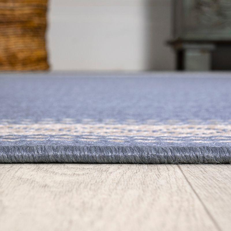 3' x 5' Lucia Classic Diamond Border Indoor/Outdoor Area Rug, Blue/Cream - JONATHAN Y