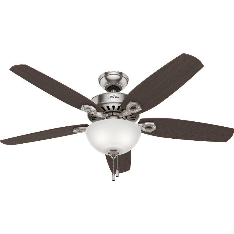 52" Builder Deluxe 5 - Blade Standard Ceiling Fan with Pull Chain and Light Kit Included