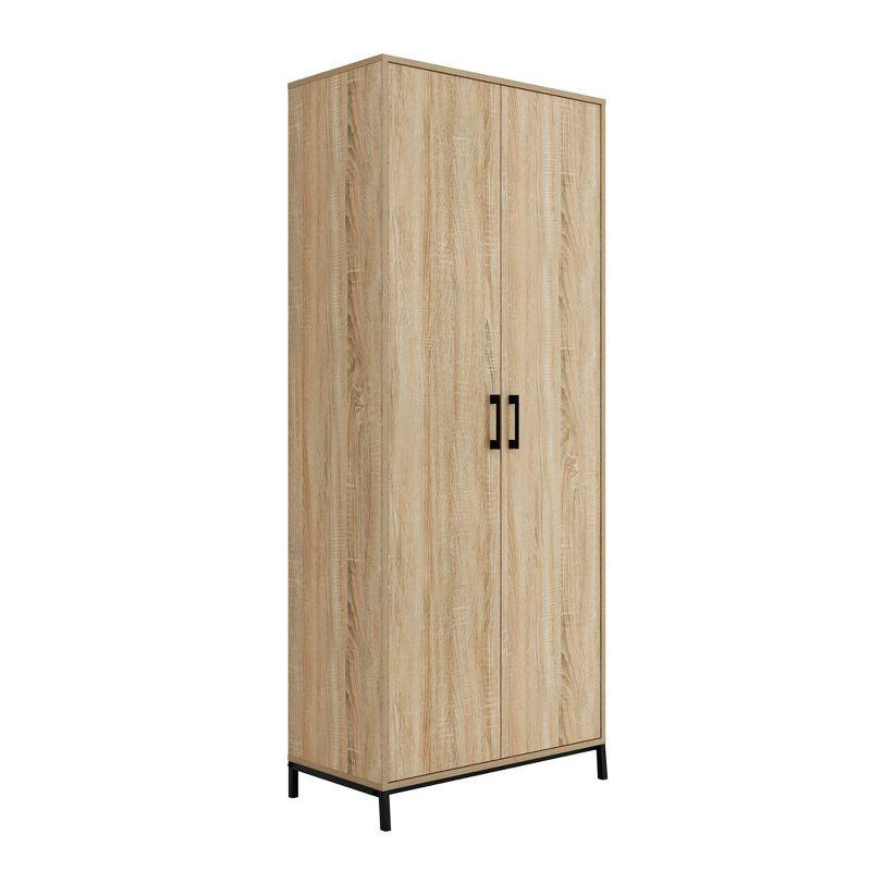 Tall Charter Oak Storage Cabinet with Adjustable Shelves