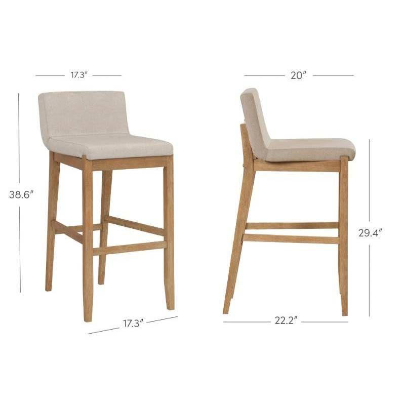 Nathan James Upholstered Wooden Stool