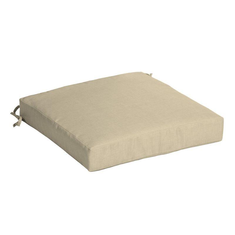 Tan Polyester Outdoor Seat Cushion with Ties