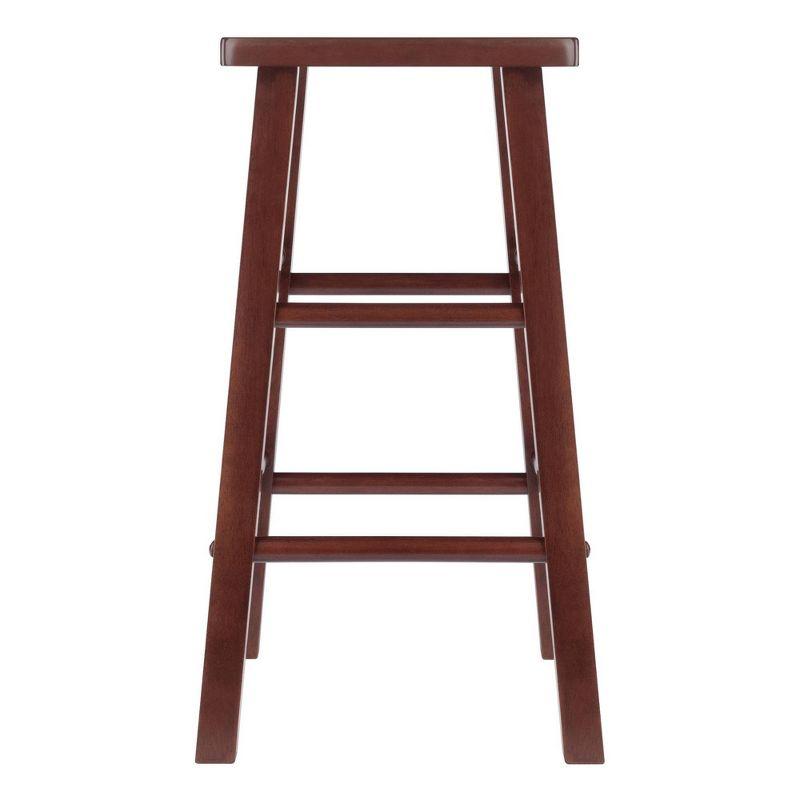 Walnut Wood Square Seat Counter Height Barstool