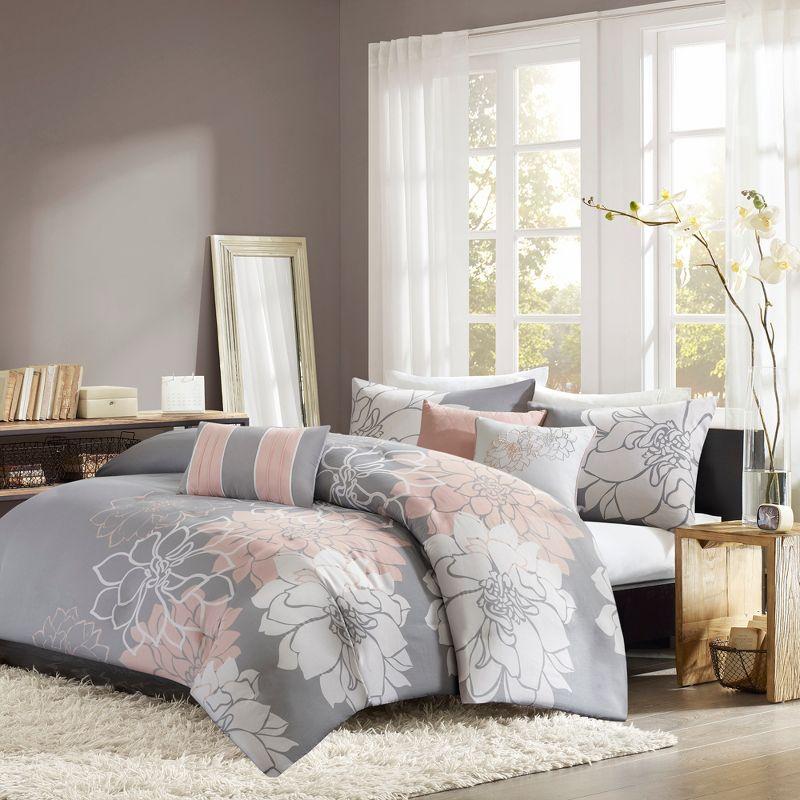 Lola Cotton Sateen Floral Duvet Cover Set