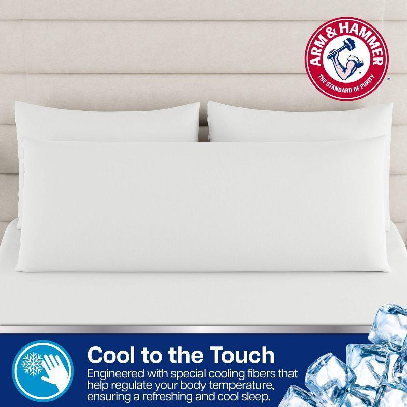 Arm & Hammer 20"x54" Cooling Comfort Zippered Body Pillow Cover White
