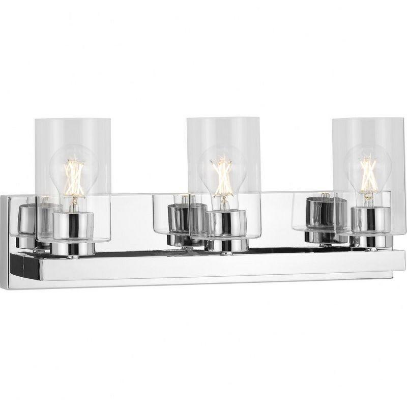 Goodwin Polished Chrome 3-Light Vanity with Clear Glass Shades