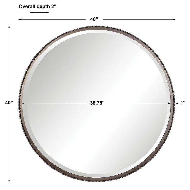 Ada 40" Round Burnished Steel Silver Mirror