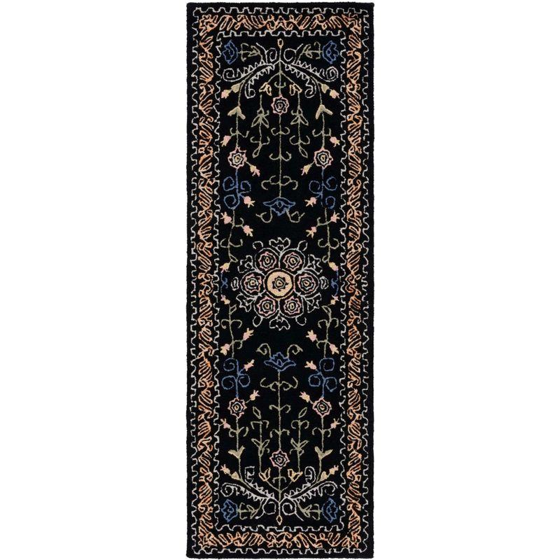 Micro-Loop MLP522 Hand Tufted Runner Rug - Black/Green - 2'3"x9' - Safavieh.