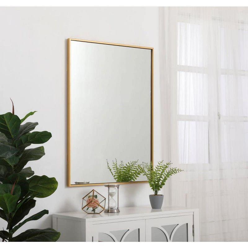 Elegant Lighting Metal frame rectangle mirror 27 inch in Brass