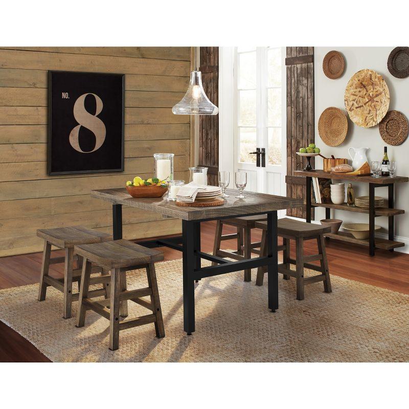 Pomona Metal and Reclaimed Wood Dining Table Brown - Alaterre Furniture