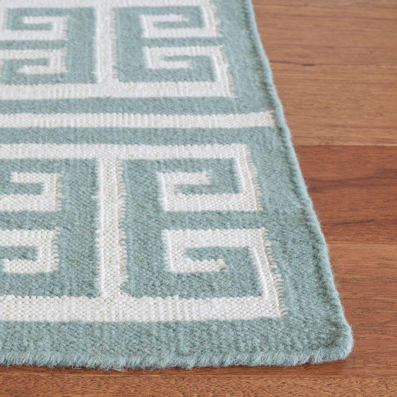 Handwoven Serenity Blue & Ivory Wool-Blend 3' x 5' Area Rug