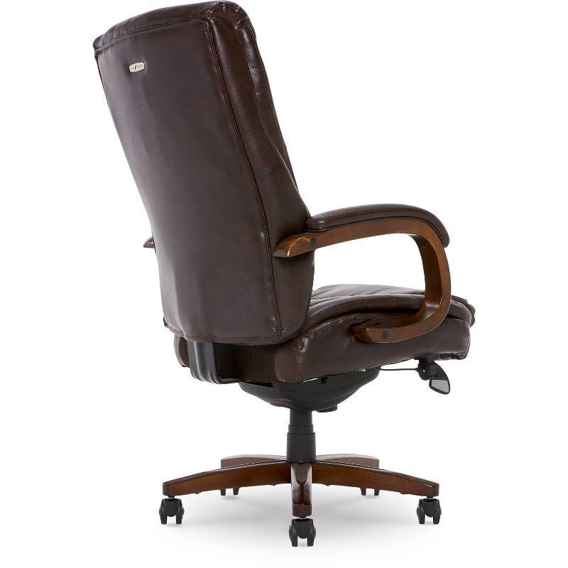 La-Z-Boy La-Z-Boy Edmonton Big & Tall Executive Office Chair, ComfortCore with Memory Foam Cushions, Real Wood Arms and Base, Waterfall Seat Edge, Bonded Leather