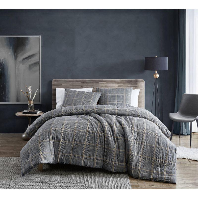 Kenneth Cole Kenneth Cole Sussex Flannel Black Comforter Set