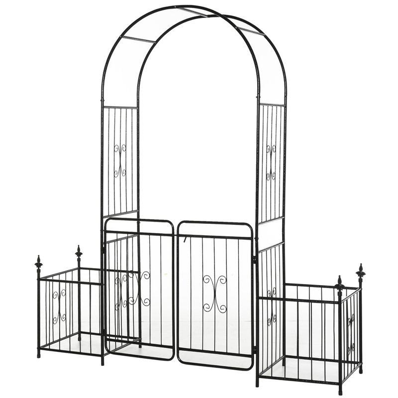 78.75'' W x 19.75'' D Steel Arbor with Gate in Black