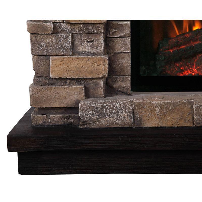 36" Freestanding Electric Fireplace Tan - Home Essentials: No Assembly, Includes Remote, Shelving Feature