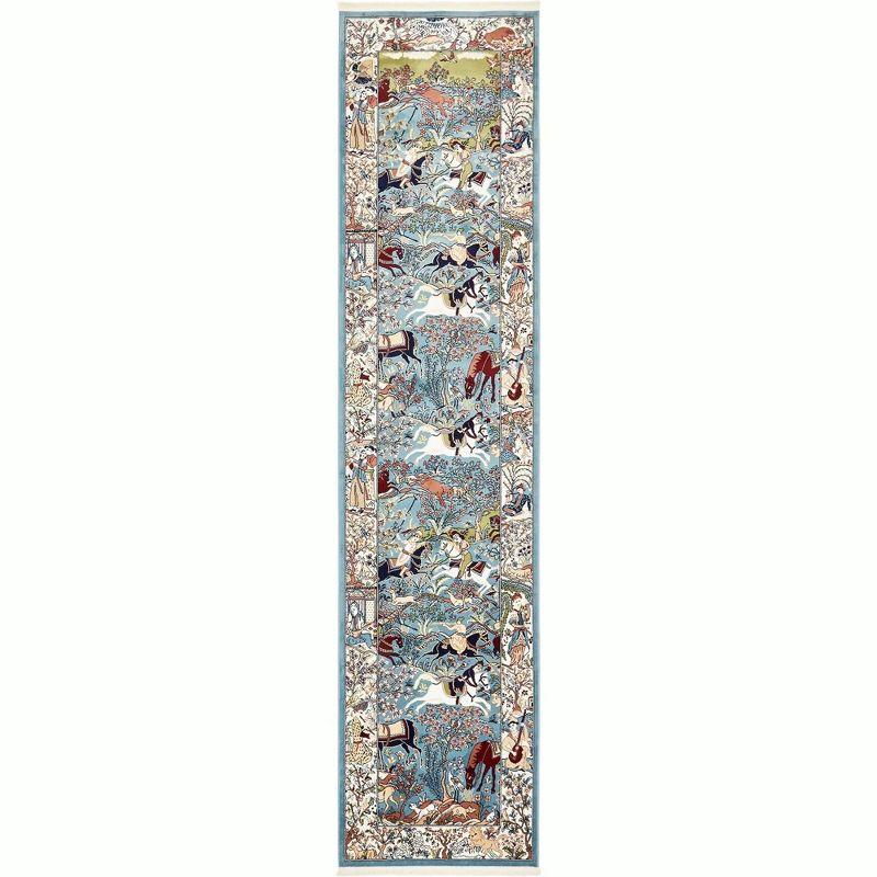 Unique Loom Narenj Birmingham Area Rug ,Blue ,3'x13'