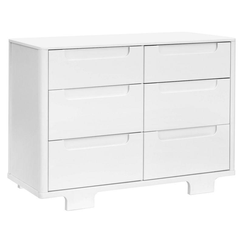 Yuzu Modern White 6-Drawer Dresser with Playful Arched Feet