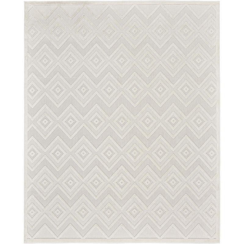 Ivory Diamond Easy-Care 9' x 12' Synthetic Indoor/Outdoor Rug