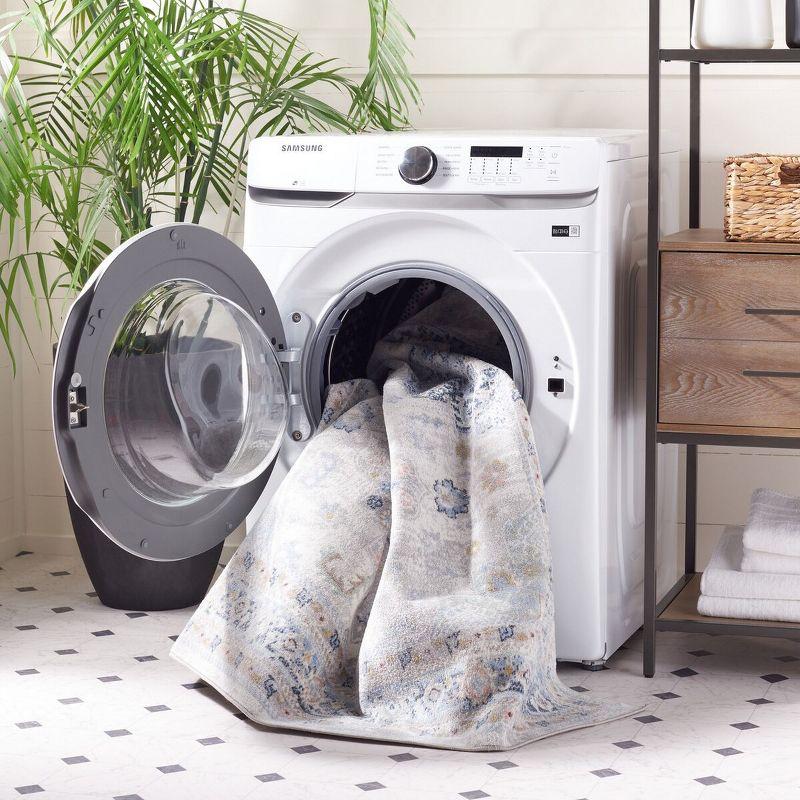 Bayside BAY116 Power Loomed Indoor Machine Washable Area Rug - Grey/Blue - 5'3"x7'6" - Safavieh