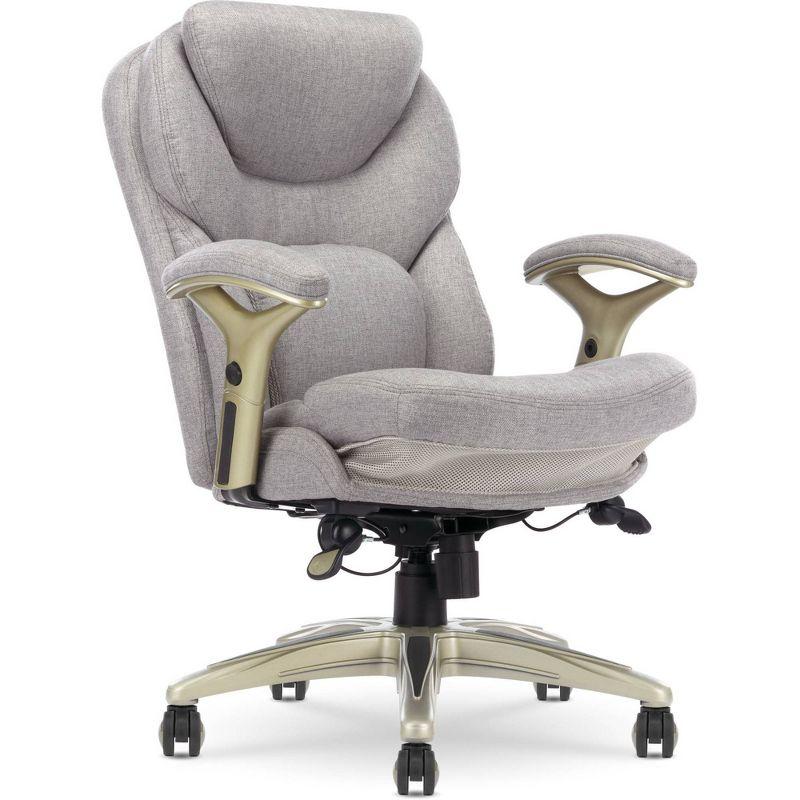 Works Executive Office Chair Light Gray : Serta, Ergonomic, Pneumatic Height Adjustment, Bonded Leather