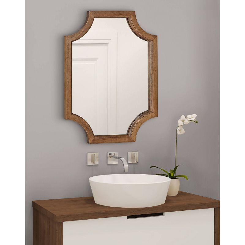 Kate and Laurel Hogan Wood Framed Mirror with Scallop Corners