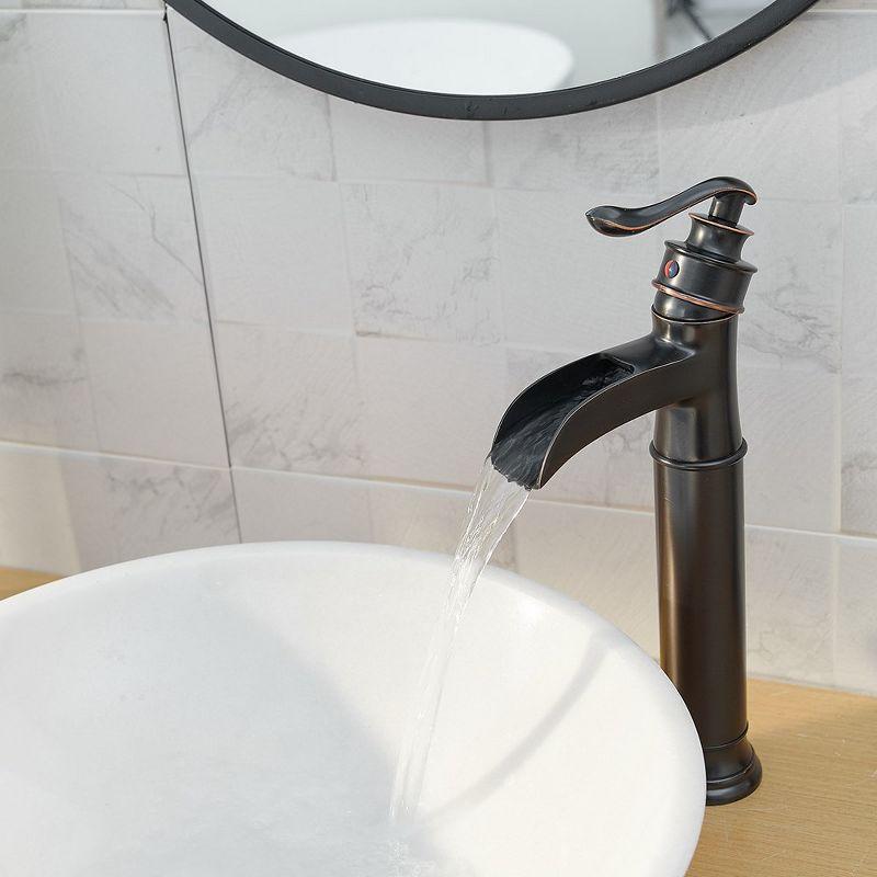 Oil-Rubbed Bronze Single Handle Waterfall Vessel Faucet