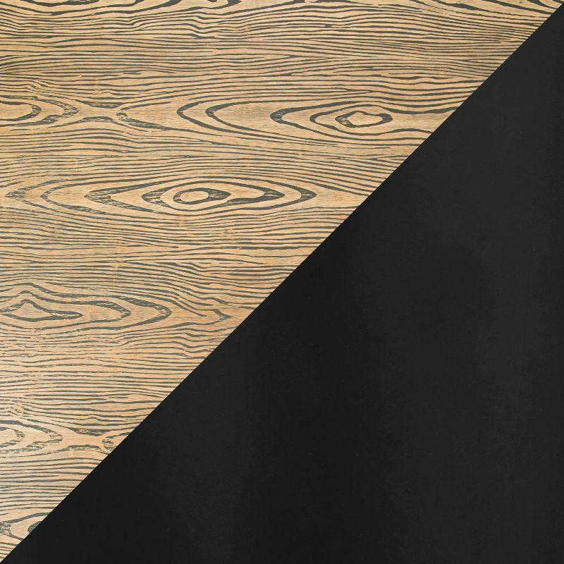 Dakota Industrial Adjustable Bar Height Table Black/Natural - LumiSource: Metal Base, Round Bamboo Top