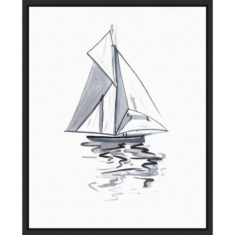 Amanti Art Line Boat I by Melissa Wang Framed Canvas Wall Art Print