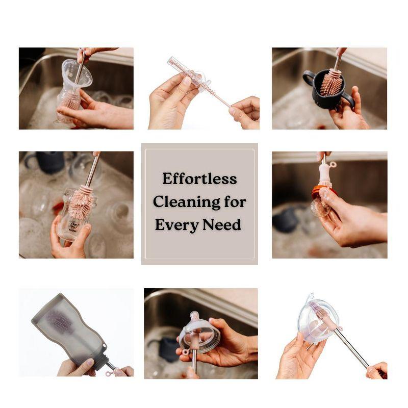 Haakaa Silicone Cleaning Brush Kit Suva Grey