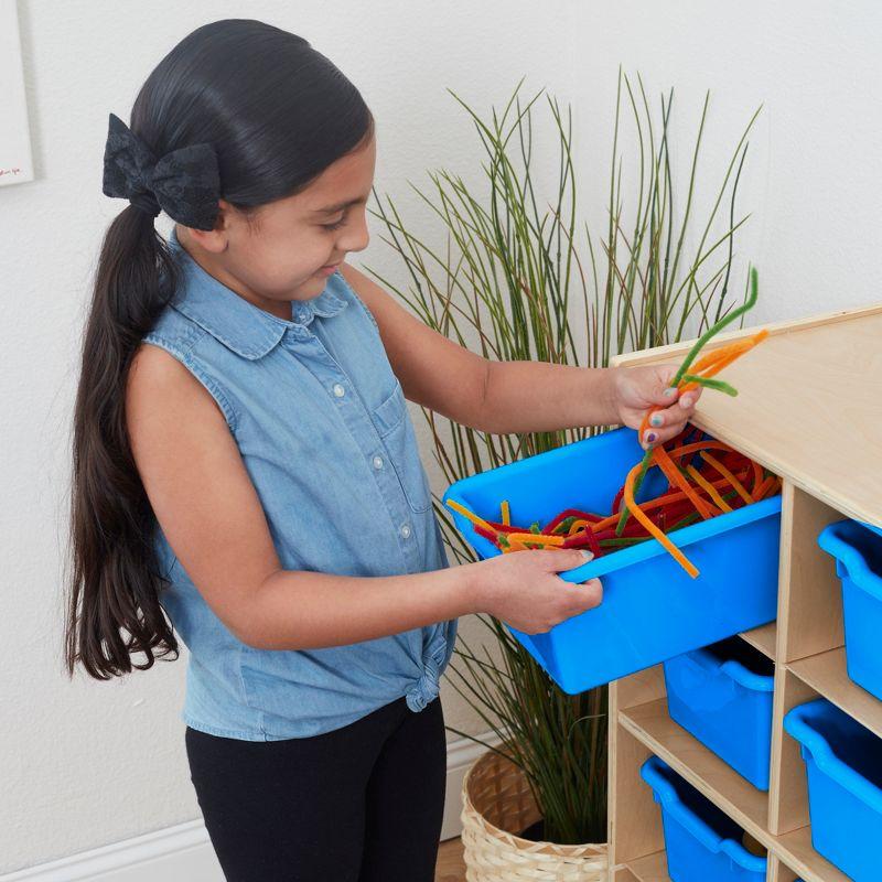 ECR4Kids 10 Cubby School Storage Cabinet - Rolling Cabinet with Tray Slots