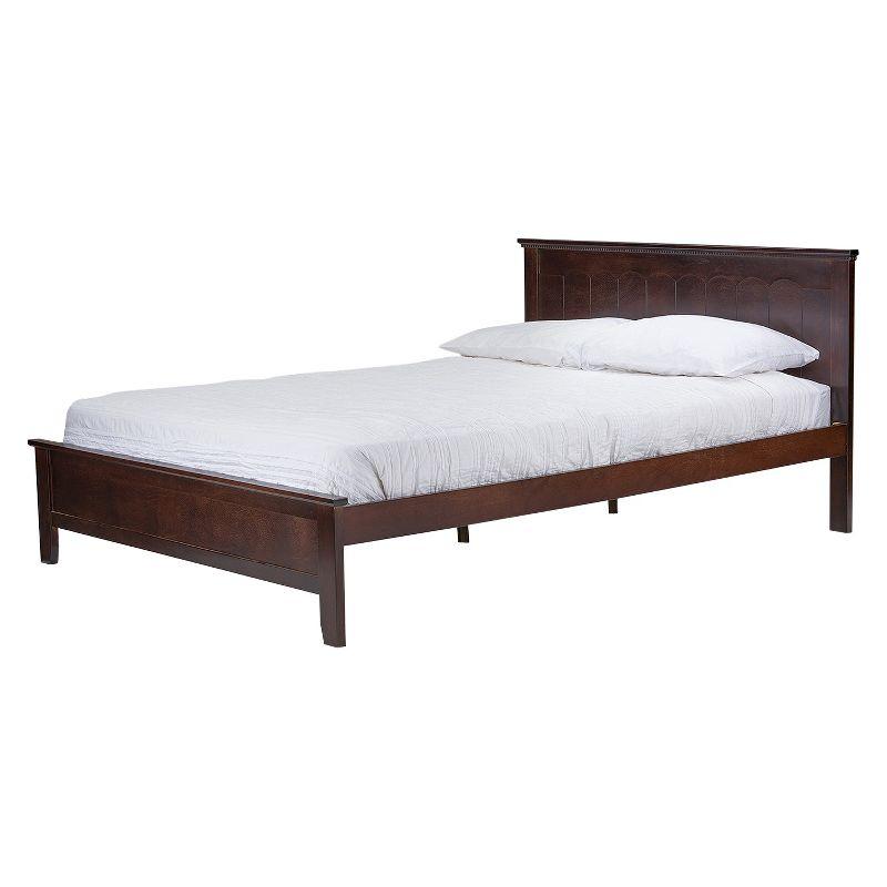 Schiuma Classic Carved Cappuccino Twin Bed with Rubberwood Frame