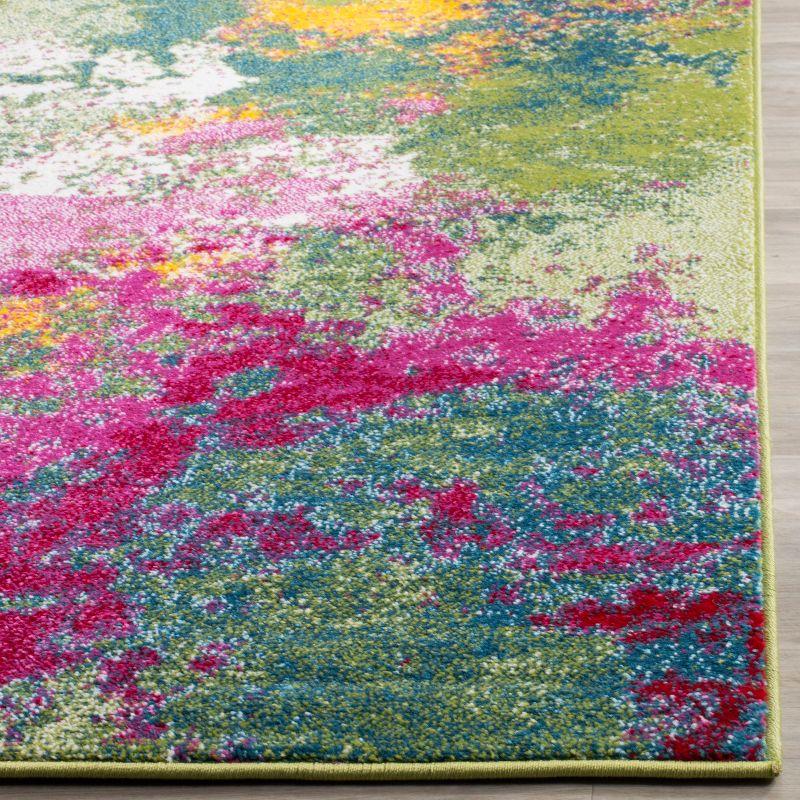 Watercolor WTC697 Power Loomed Indoor Area Rug - Green/Fuchsia - 5'3"x5'3" - Safavieh