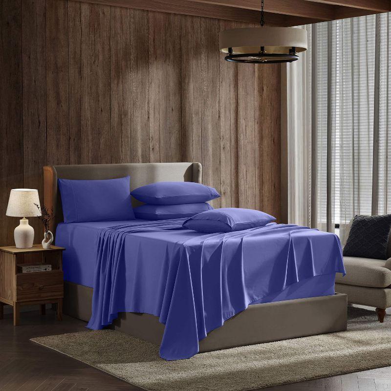 Nestl Extra Deep Pocket 6 Piece Sheet Sets, King Size Sheets & Pillowcases - Royal Blue